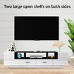 Modern TV Stand Unit Storage Cabinet Entertainment Console High Gloss Front 2 Drawer Black and White 180cm