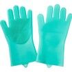 Pet Grooming Silicone Gloves for Cat Dog Bathing Brush with Long Bristles, Heat Resistant Silicone Pet Hair Removal Gloves  Green