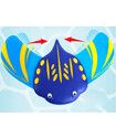 Stingray Underwater Glider Swimming Pool Toy Self Propelled Adjustable Fins Mini Stingray Underwater Gliders (1pack)