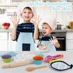 19PCS Kids Chef Role Play Costume Cooking and Baking Set with Apron, Chef Hat, Cooking Mitt