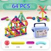 64Pcs Magnetic Balls and Rods Building Sticks Blocks Set Vibrant Colors Different Sizes Educational Stacking STEM Magnet Toys For 3+ ages