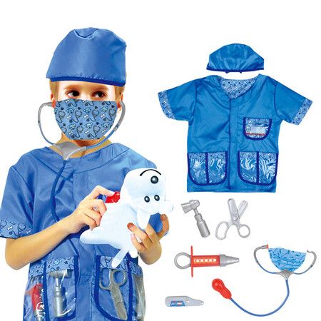 Kids Veterinarian Doctor Dress Up and Accessories Pretend Role Play Costume Set