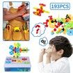 Creative Mosaic Drill Set for Kids , Kids Electric Drill and Screw Puzzle Set for Girls and Boys STEM Building Toys, 3-8 Years Old Drilling Toy