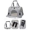 Soft Pet Carriers Portable Breathable Foldable Bag Cat Dog Carrier Bags Outgoing Travel Pets Handbag with Locking Safety Zippers Col Grey