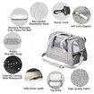 Soft Pet Carriers Portable Breathable Foldable Bag Cat Dog Carrier Bags Outgoing Travel Pets Handbag with Locking Safety Zippers Col Grey