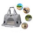 Soft Pet Carriers Portable Breathable Foldable Bag Cat Dog Carrier Bags Outgoing Travel Pets Handbag with Locking Safety Zippers Col Grey