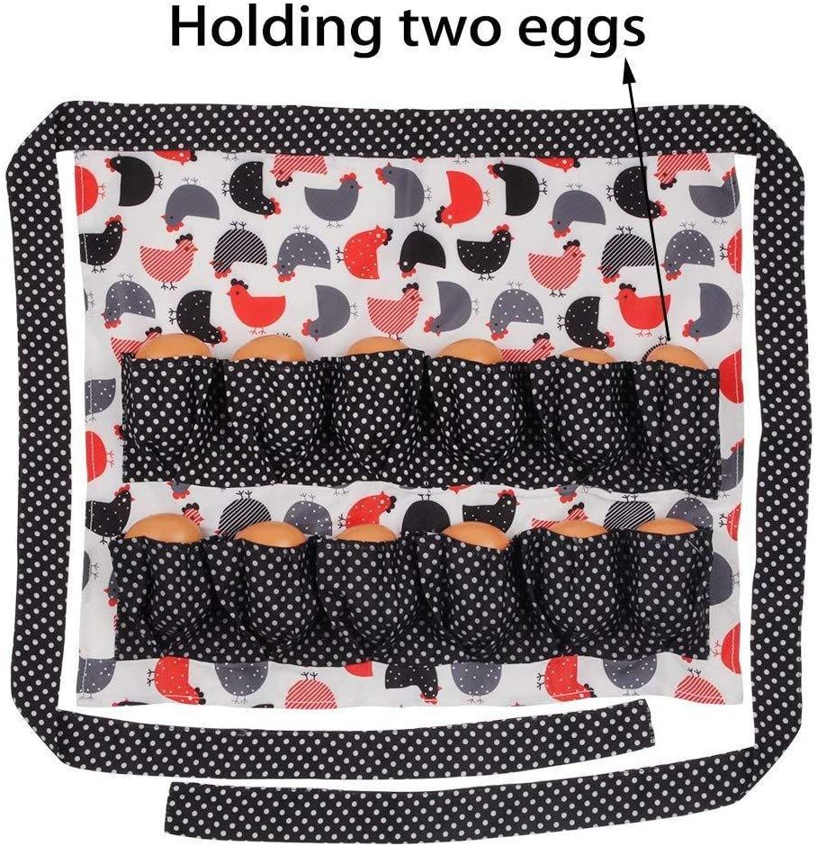 Chicken Egg Collecting Apron,12 Deep Pockets Hen Duck Goose Eggs Holder