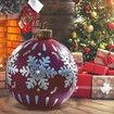 23.6 inch PVC Giant Christmas Inflatable Ball Decor for Home Christmas Festive Gift Ball (Red)