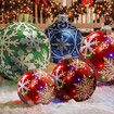 23.6 inch PVC Giant Christmas Inflatable Ball Decor for Home Christmas Festive Gift Ball (Red)