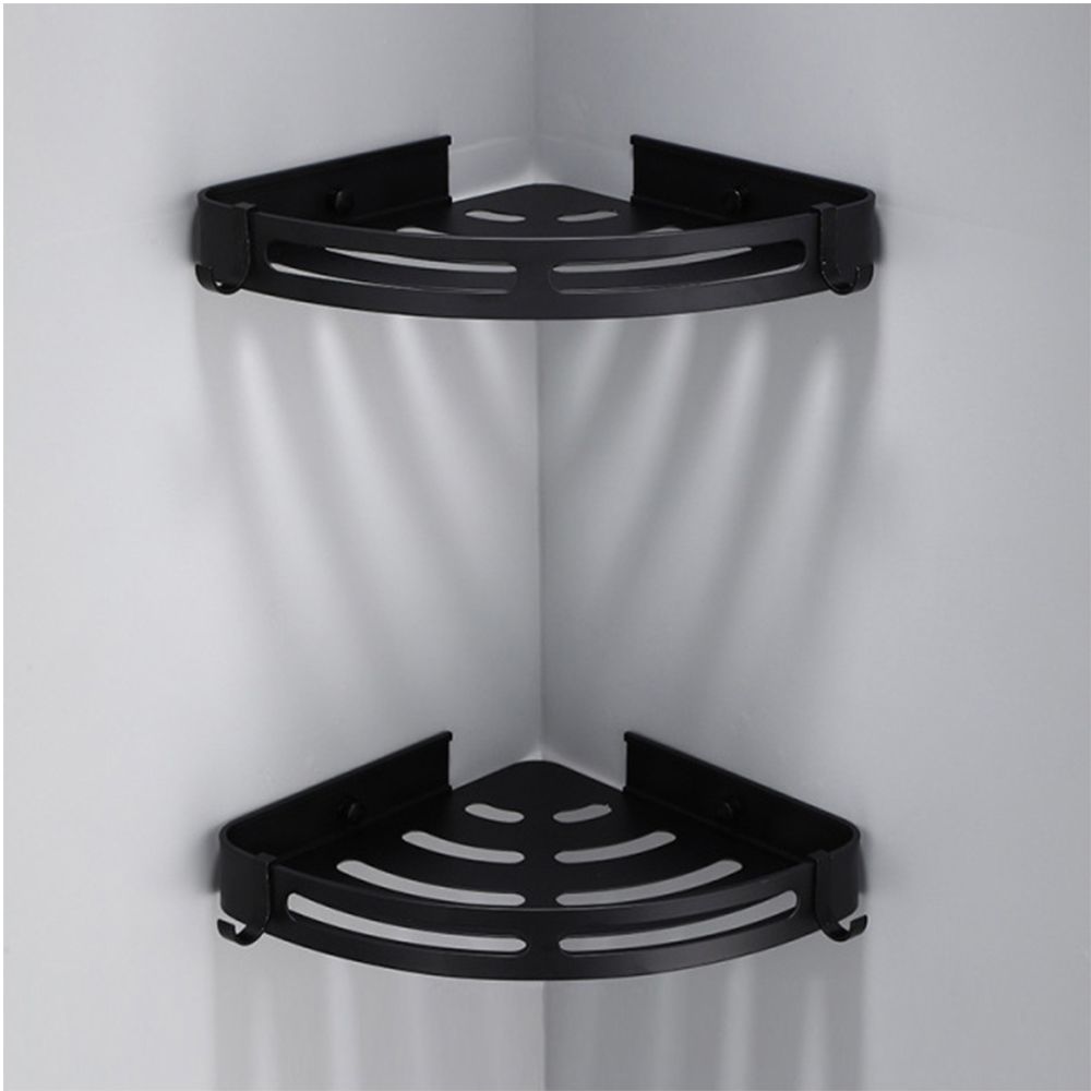 Bathroom Shelf Organizer Shower Storage Rack Black Corner Shelf Aluminum Wall Shampoo Holder