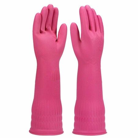 Rubber Dishwashing Gloves? for Kitchen, Household Cleaning Gloves, Waterproof, Reusable, Durable (Medium)