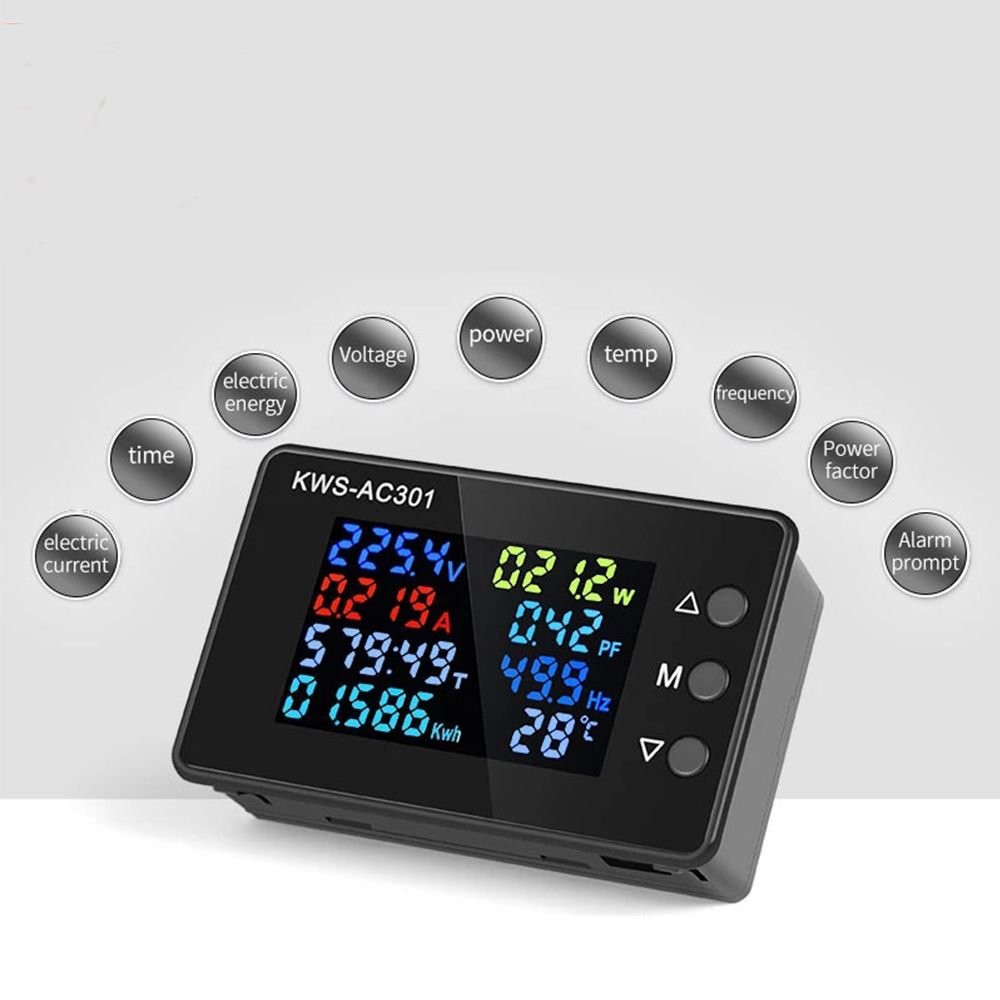 KWS-AC301 wattmeter ac power meter voltmeter 50-300v voltage 50-60hz power analyzers led ac electricity meter