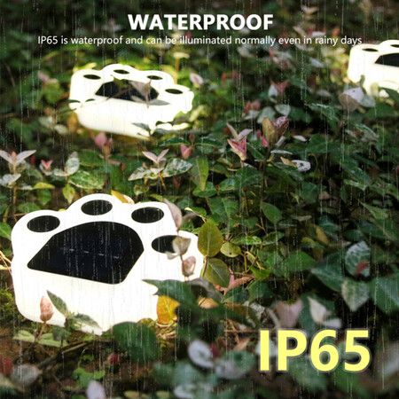 4pcs Set Solar Paw Print Lights Bear Dog Cat Animal Garden Lights Paw Lamp Pathway Lawn Yard Outdoor Decorations Foot Print LED
