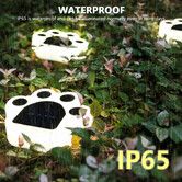 4pcs Set Solar Paw Print Lights Bear Dog Cat Animal Garden Lights Paw Lamp Pathway Lawn Yard Outdoor Decorations Foot Print LED
