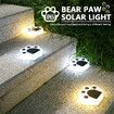 4pcs Set Solar Paw Print Lights Bear Dog Cat Animal Garden Lights Paw Lamp Pathway Lawn Yard Outdoor Decorations Foot Print LED