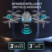 Three-sided Obstacle Avoidance Folding Mini Drone 4K HD Dual Camera APP RC Aircraft Quadcopter Dual Battery