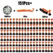 Floor and tile spacers/levelers kit, leveling and spacing system with wedges, spacers and wrench, 151-piece set