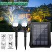 Solar Powered Spotlight Ground Light Outdoor Landscape Lighting Waterproof RGB Color Changing Light For Yard Garden Tree Pathway White Light 2 in1