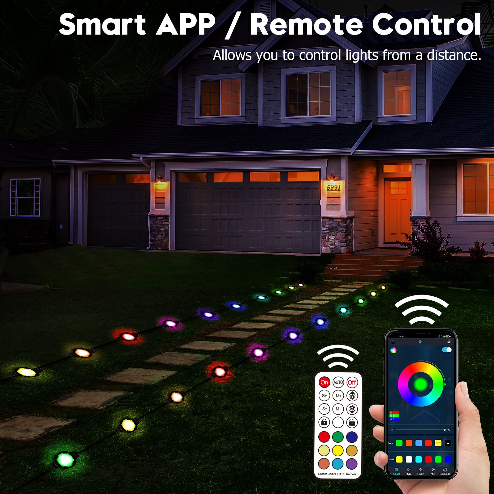 solar garden lights with remote control