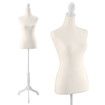Mannequin Female Manikin Torso Dress Form Display Stand Dressmakers Dummy Tripod Base 147-168cm Beige 