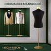 Male Mannequin Torso Dress Form Display Stand Dummy Manikin Dressmakers Metal Base 165-185cm Black