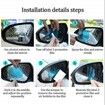 4pcs Car Rearview Mirror Waterproof Side Film Waterproof Coating Membrane HD Nano Clear Protector Safe Driving Sticker