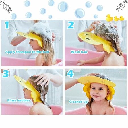 Soft Baby Kids Children shampoo Bath Shower Cap Hat Wash Hair Shield 3 color 