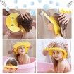 Hair Washing Hat Shower Bath Silicone Cap Soft Adjustable Visor Head Protector Shampoo Cap for Toddler, Baby, Kids, Children (Yellow)