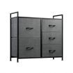 Wide Chest of 5 Drawers Storage Organizer Unit Bedroom Dresser Fabric Grey