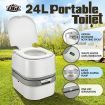 24L Portable Toilet Camping Travel Mobile Porta Potty White + storage bag