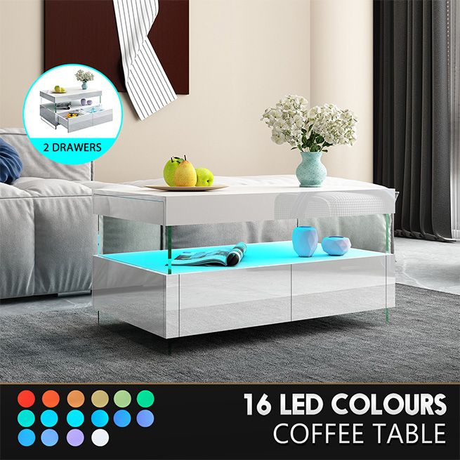 white gloss rectangle coffee table