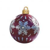 23.6 inch PVC Giant Christmas Inflatable Ball Decor for Home Christmas Festive Gift Ball (Red)