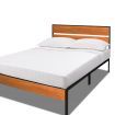 Royal Sleep Double Bed Frame Solid Wooden & Iron Metal Frame