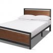 Royal Sleep Double Bed Frame Solid Wooden Pine with Iron Metal Frame