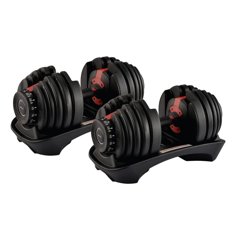 Norflx 48kg Adjustable Dumbbells Home Gym Exercise Equipment Fitness 2x 24kg