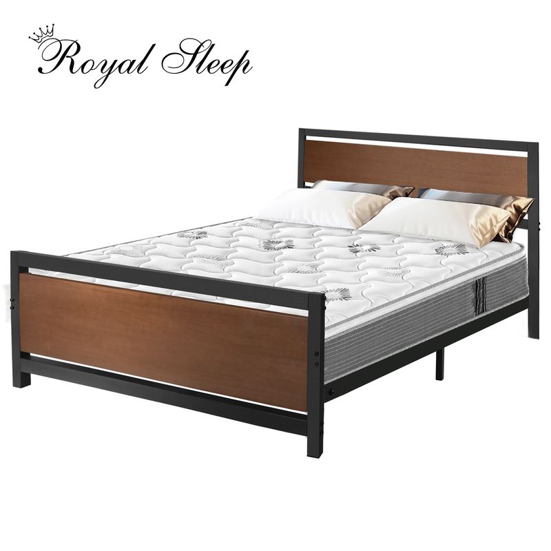 QUEEN Mattress Medium Firm 20cm with Solid Wood Pine Bed Frame Combo Royal Sleep