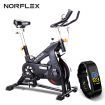 NORFLX Spin Bike Flywheel Commercial Gym Exercise Home Workout Bike Fitness Black