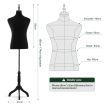 Male Mannequin Dress Form Torso Dressmakers Dummy Manikin Display Stand Tripod Base 155-174cm Black