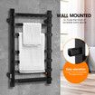 Maxkon Electric Heated Towel Rail Warmer Rack Wall Mounted Black Bathroom Hanger 140W Aluminium Alloy