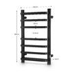 Maxkon Electric Heated Towel Rail Warmer Rack Wall Mounted Black Bathroom Hanger 140W Aluminium Alloy