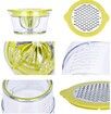 Manual Lemon and Orange Juicer with Built-in Measuring Cup and Grater, 12-Ounce, Green