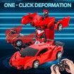 Remote Control Transformation Car Robot Toys for Boys Ages 8-15, Transforming Deformed Cars Toy, Best Birthday Toy (Red)