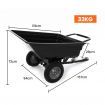 PLANTCRAFT 270kg Capacity 2in1 Poly Dump Cart and Wheelbarrow, Tow-Behind Trailer for Ride-on Mower