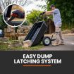 PLANTCRAFT 270kg Capacity 2in1 Poly Dump Cart and Wheelbarrow, Tow-Behind Trailer for Ride-on Mower