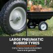 PLANTCRAFT 270kg Capacity 2in1 Poly Dump Cart and Wheelbarrow, Tow-Behind Trailer for Ride-on Mower