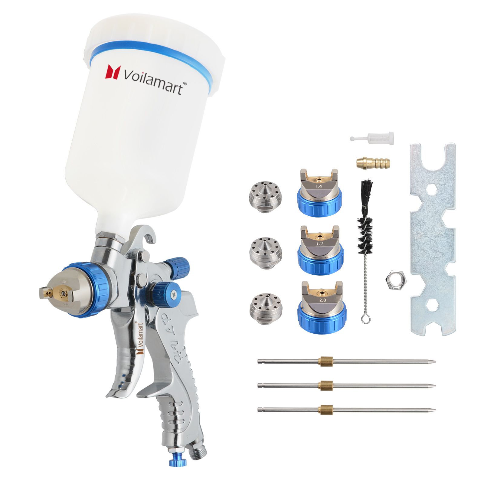 HVLP Spray Gun 1.4/1.7/2 mm Gravity Feed Air Spray Gun Kit Car Primer Paint Set