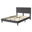 Levede Bed Frame Double Size Mattress Base Platform Wooden Velevt Headboard Grey