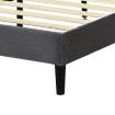 Levede Bed Frame Double Size Mattress Base Platform Wooden Velevt Headboard Grey