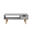 Levede Coffee Table Storage Tables Drawer Wooden Shelf Cabinet Living Room Grey