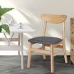 Levede 2x Dining Chair Kitchen Table Chair Natural Wood Linen Fabric Cafe Lounge